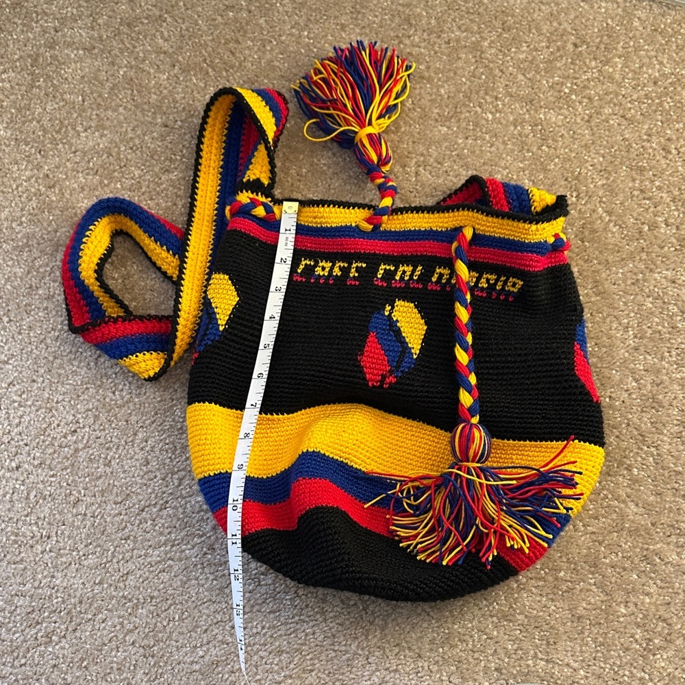 Multicolor Knit Women's Shoulder Bag - Picture 2 of 5